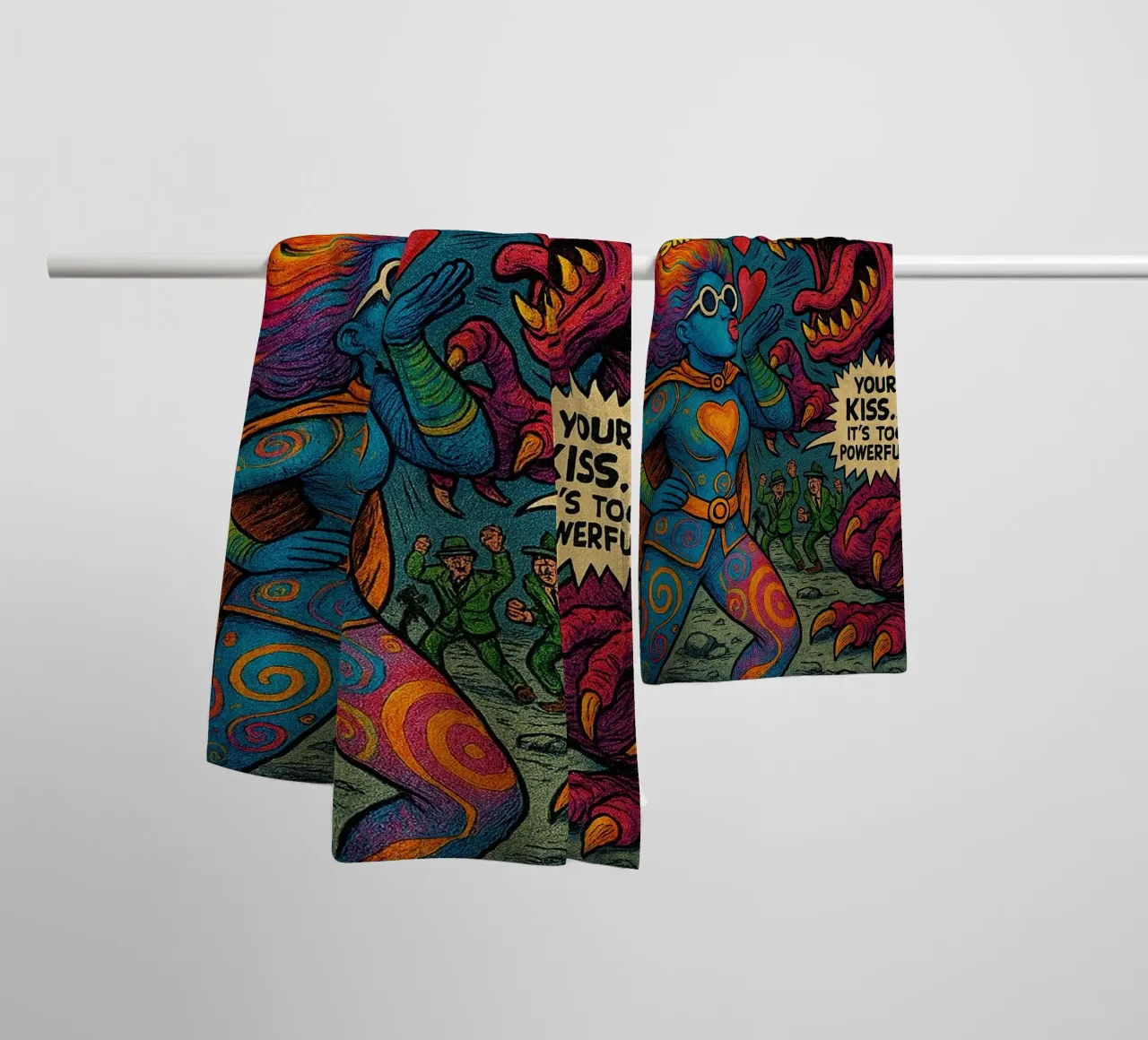 MINGIE THE SMOOCHER 1 - Fresh Supes On The Block asciugamano da bagno da Vintage Van Gogh