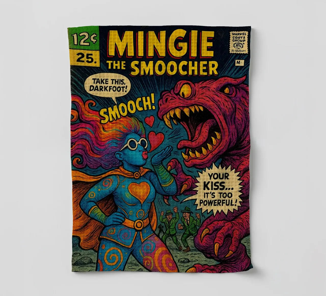 MINGIE THE SMOOCHER 1 - Fresh Supes On The Block canovaccio da cucina da Vintage Van Gogh