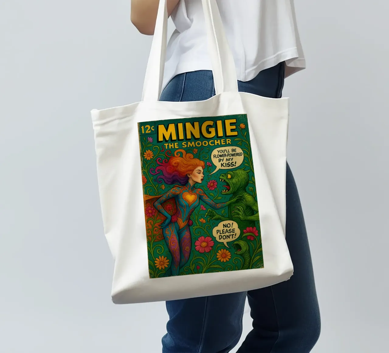 MINGIE THE SMOOCHER 2 - Fresh Supes On The Block borsa in juta da Vintage Van Gogh