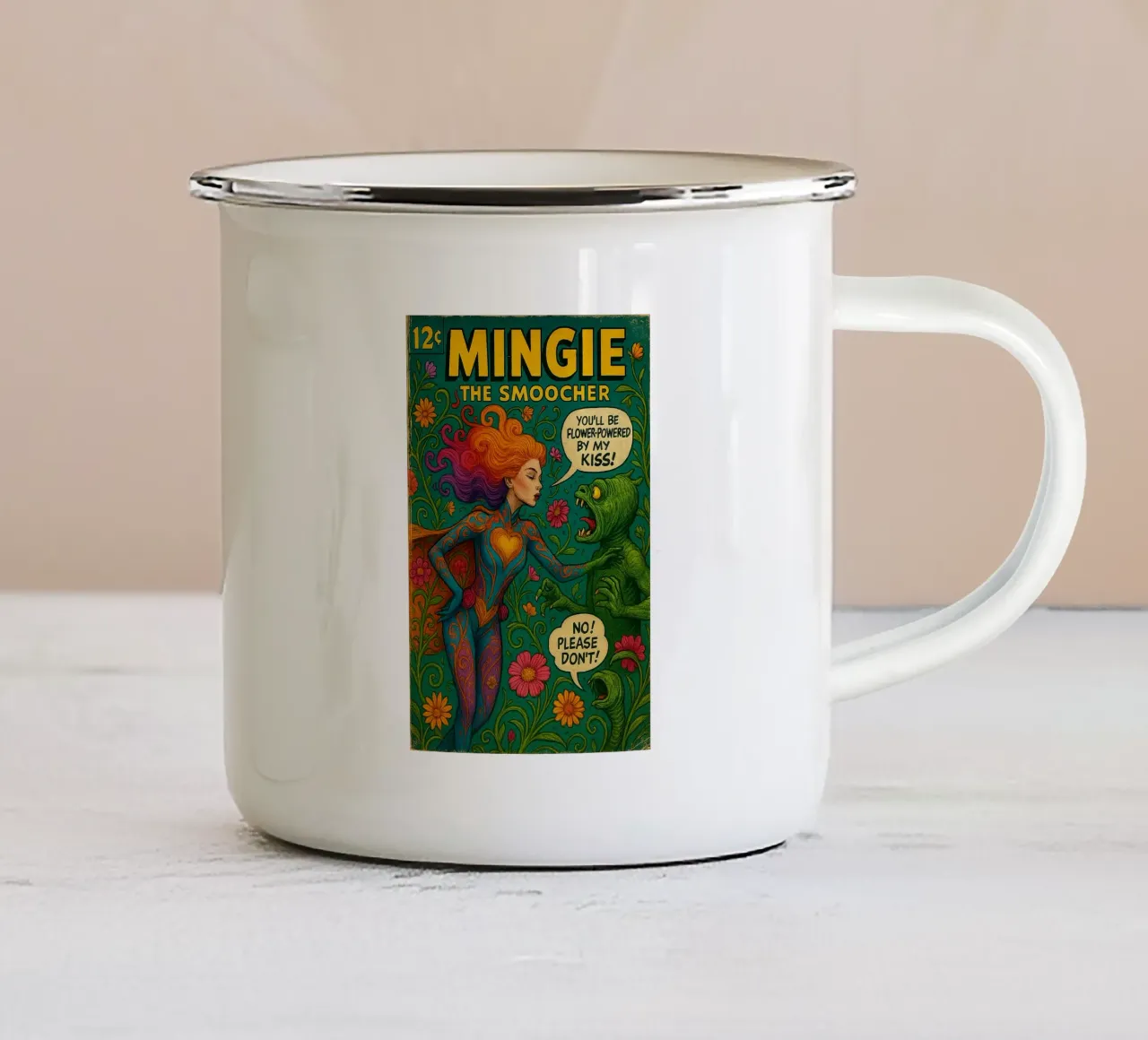 MINGIE THE SMOOCHER 2 - Fresh Supes On The Block tazza in smalto da Vintage Van Gogh