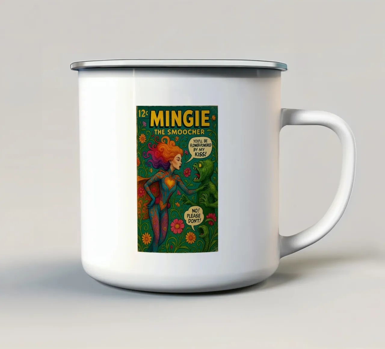 MINGIE THE SMOOCHER 2 - Fresh Supes On The Block tazza in smalto da Vintage Van Gogh