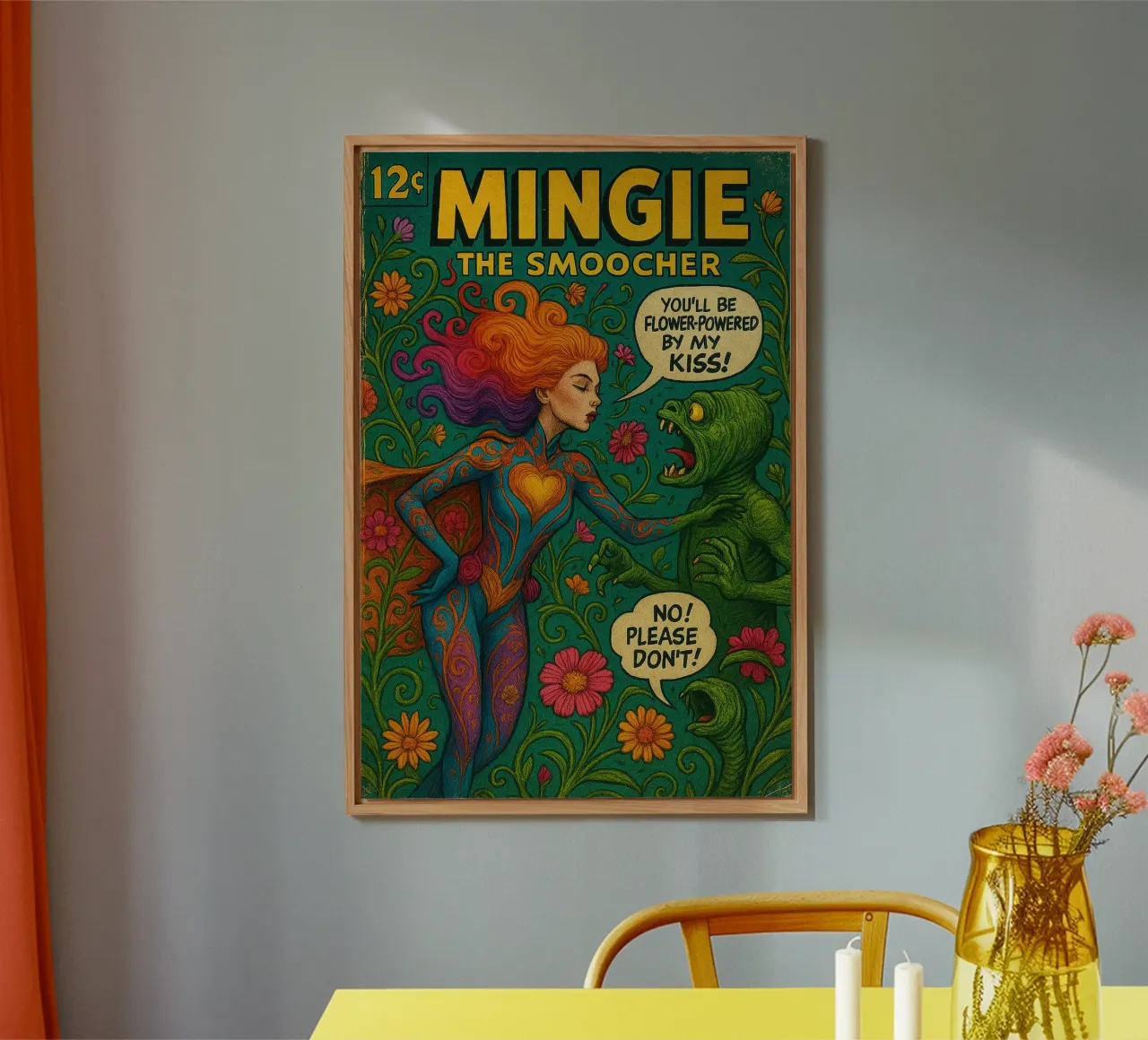 MINGIE THE SMOOCHER 2 - Fresh Supes On The Block alluminio dibond da Vintage Van Gogh
