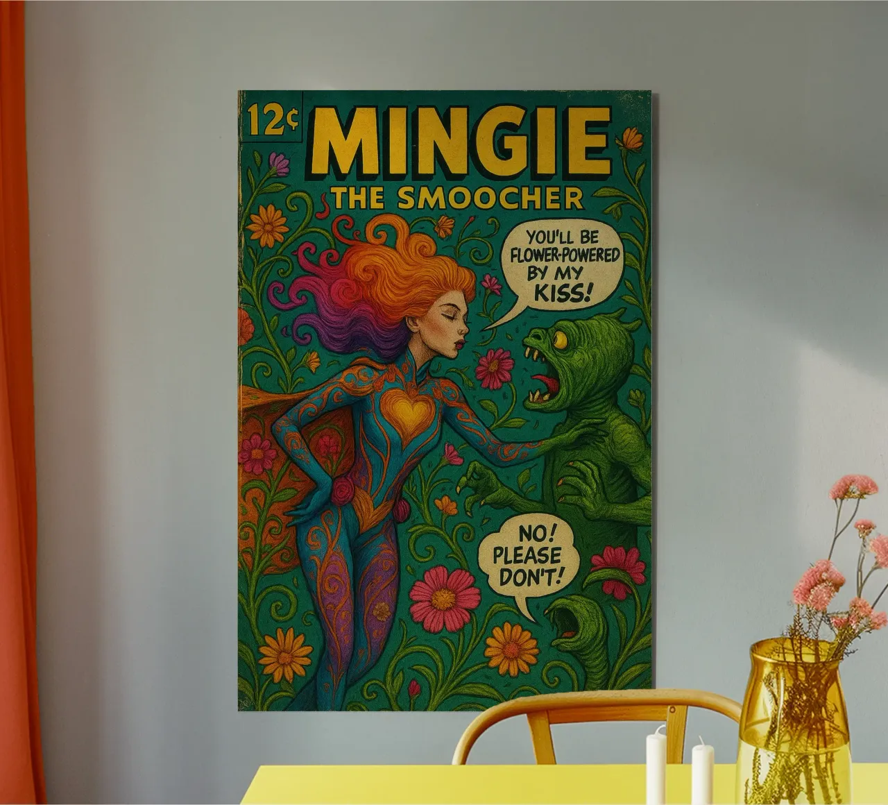 MINGIE THE SMOOCHER 2 - Fresh Supes On The Block alluminio dibond da Vintage Van Gogh