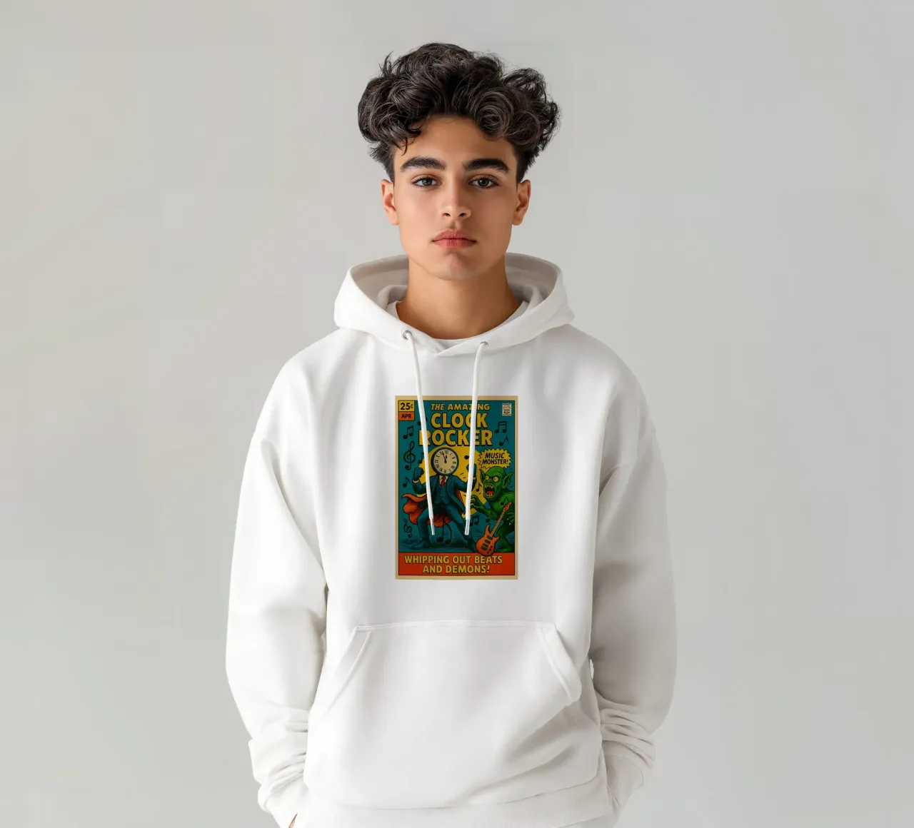 CLOCKMASTER - CLOCKROCKER - Fresh Supes On The Block felpa con cappuccio da Vintage Van Gogh