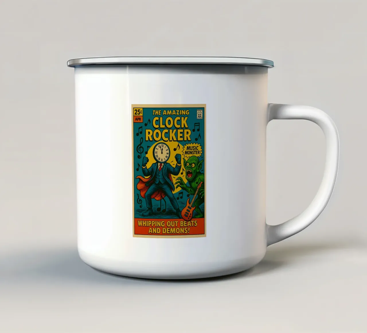 CLOCKMASTER - CLOCKROCKER - Fresh Supes On The Block taza de esmalte de Vintage Van Gogh