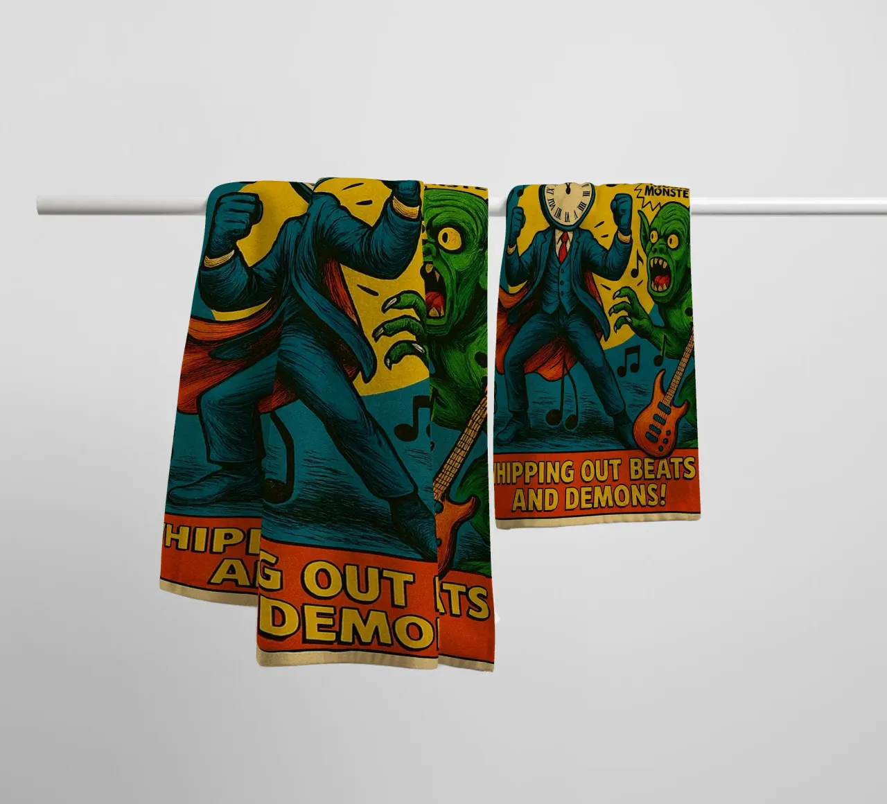 CLOCKMASTER - CLOCKROCKER - Fresh Supes On The Block Handtuch von Vintage Van Gogh