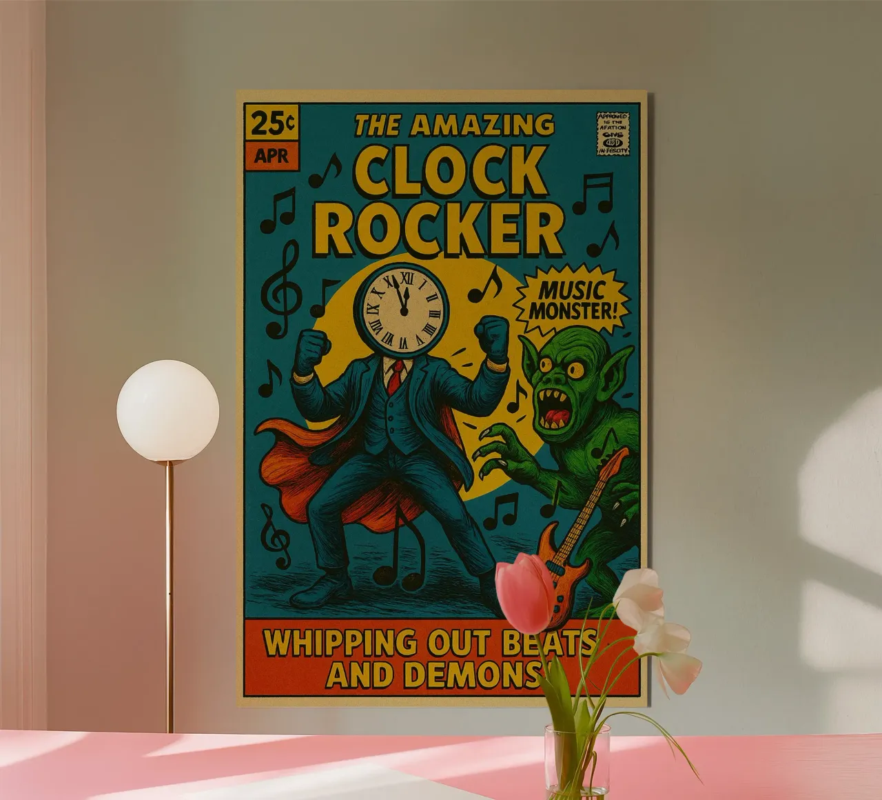 CLOCKMASTER - CLOCKROCKER - Fresh Supes On The Block alluminio dibond da Vintage Van Gogh
