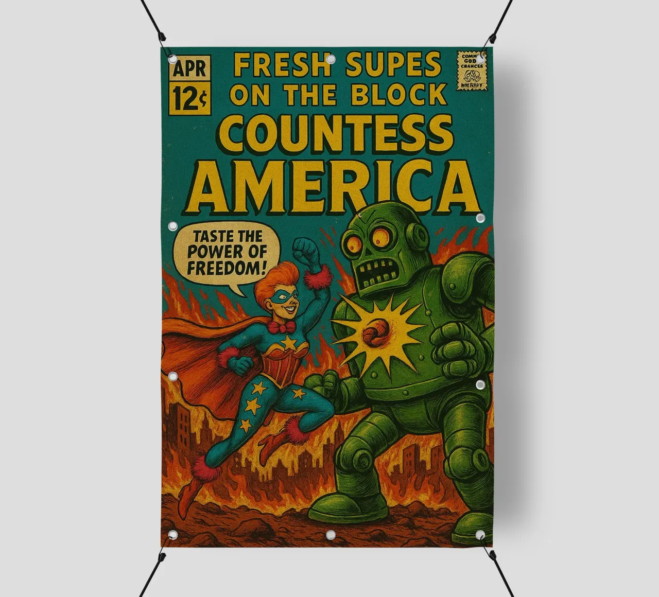 COUNTESS AMERICA - Fresh Supes On The Block telo in pvc da Vintage Van Gogh