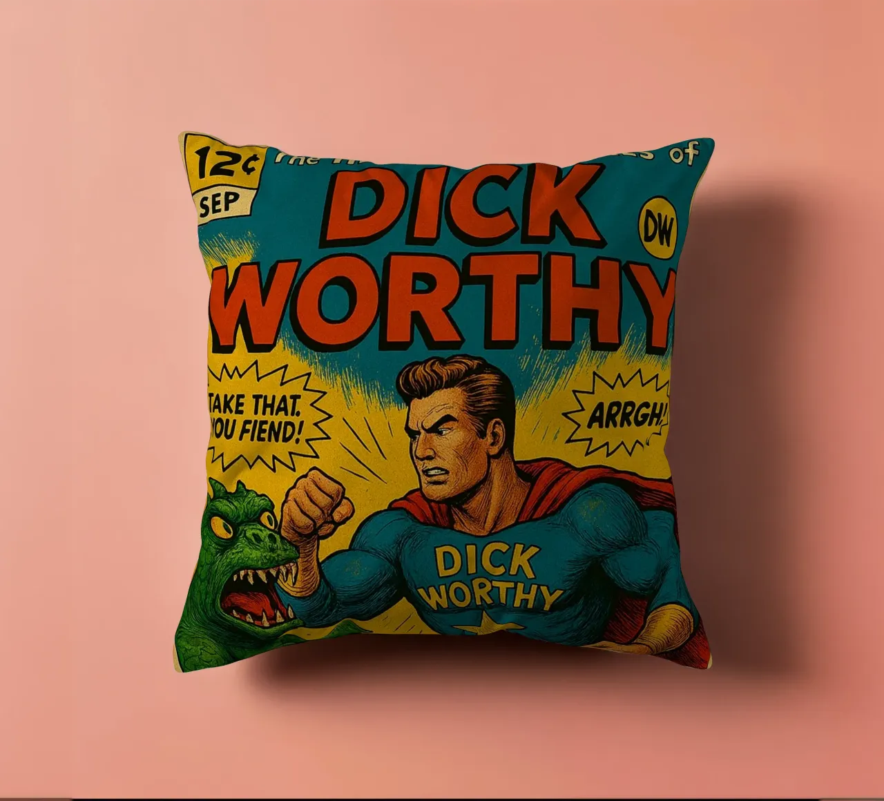 DICK WORTHY - Fresh Supes On The Block cuscino da Vintage Van Gogh
