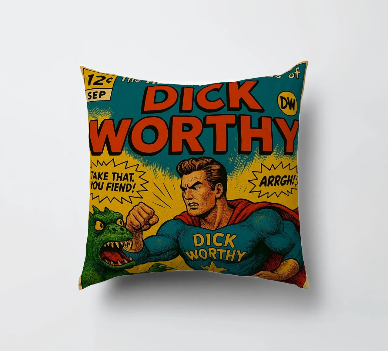 DICK WORTHY - Fresh Supes On The Block cuscino da Vintage Van Gogh