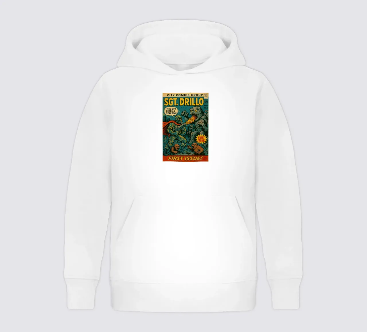 SGT DRILLO - Fresh Supes On The Block felpa bambino con cappuccio da Vintage Van Gogh