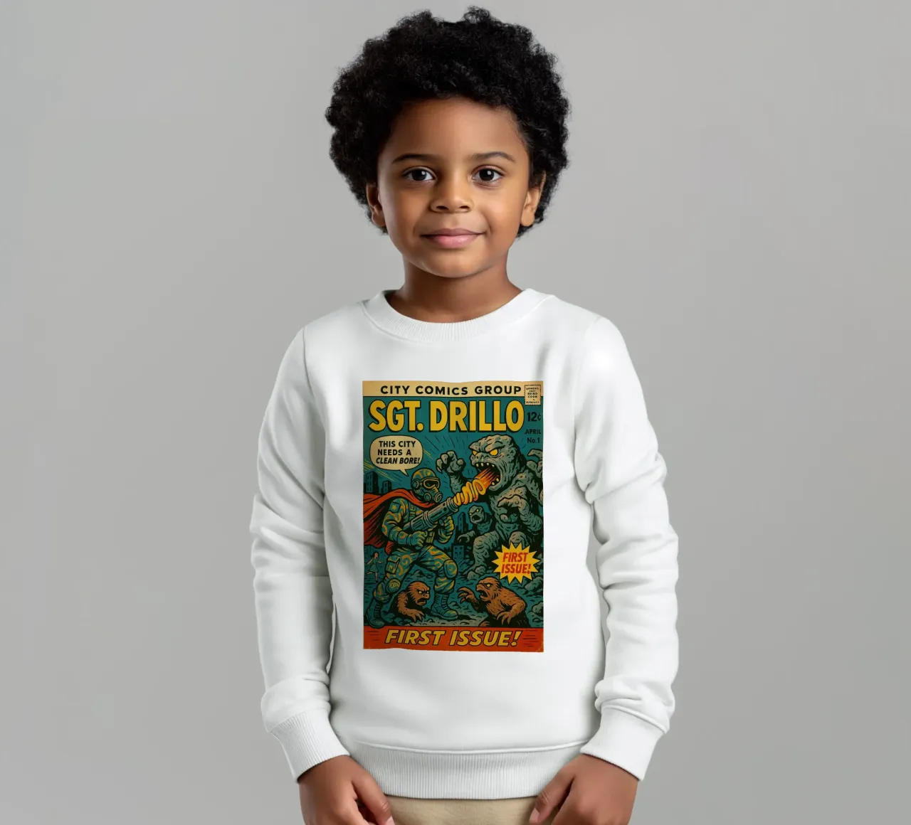SGT DRILLO - Fresh Supes On The Block felpa bambino da Vintage Van Gogh