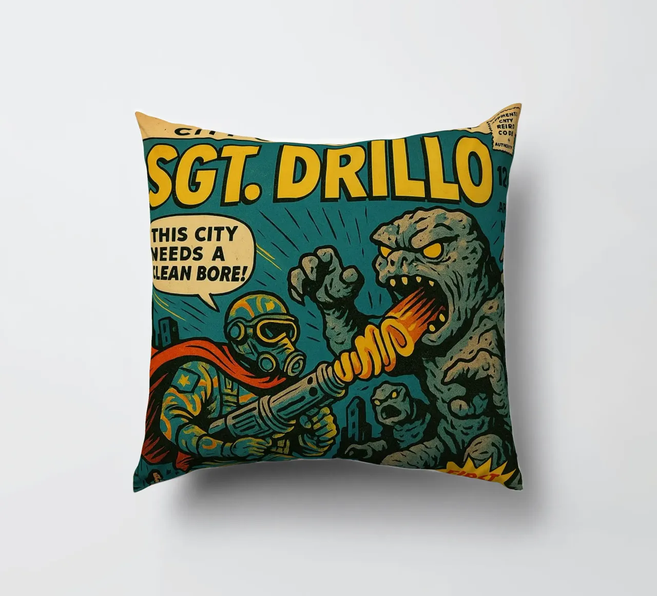 SGT DRILLO - Fresh Supes On The Block cuscino da Vintage Van Gogh