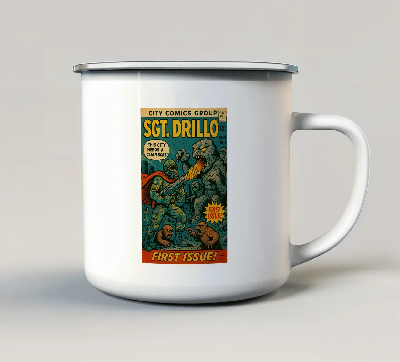 SGT DRILLO - Fresh Supes On The Block tazza in smalto da Vintage Van Gogh