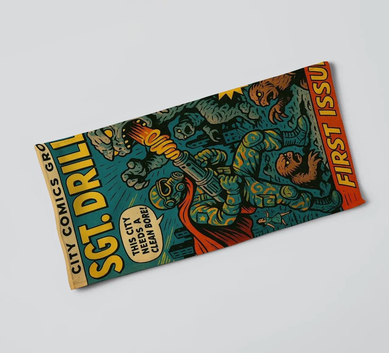 SGT DRILLO - Fresh Supes On The Block asciugamano da bagno da Vintage Van Gogh
