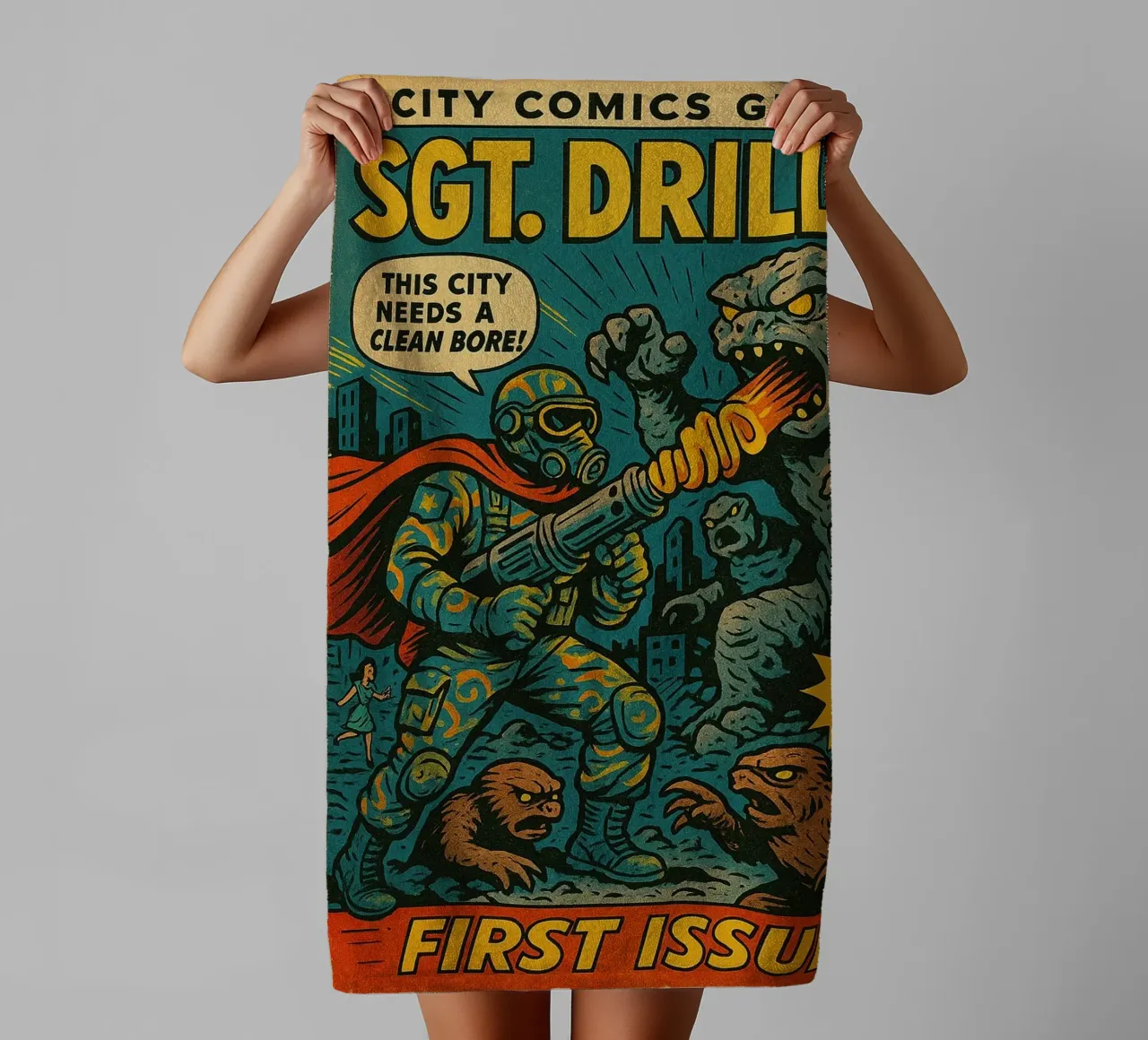 SGT DRILLO - Fresh Supes On The Block asciugamano da bagno da Vintage Van Gogh