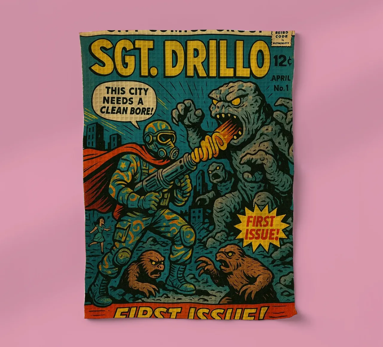SGT DRILLO - Fresh Supes On The Block canovaccio da cucina da Vintage Van Gogh
