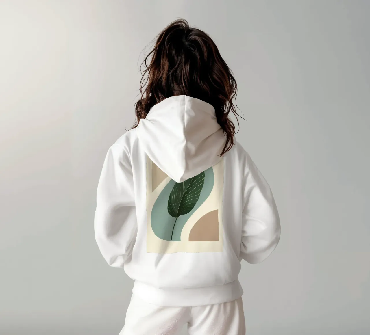 Moderno minimalista di una singola foglia di banano felpa con cappuccio da Bloom And Brush