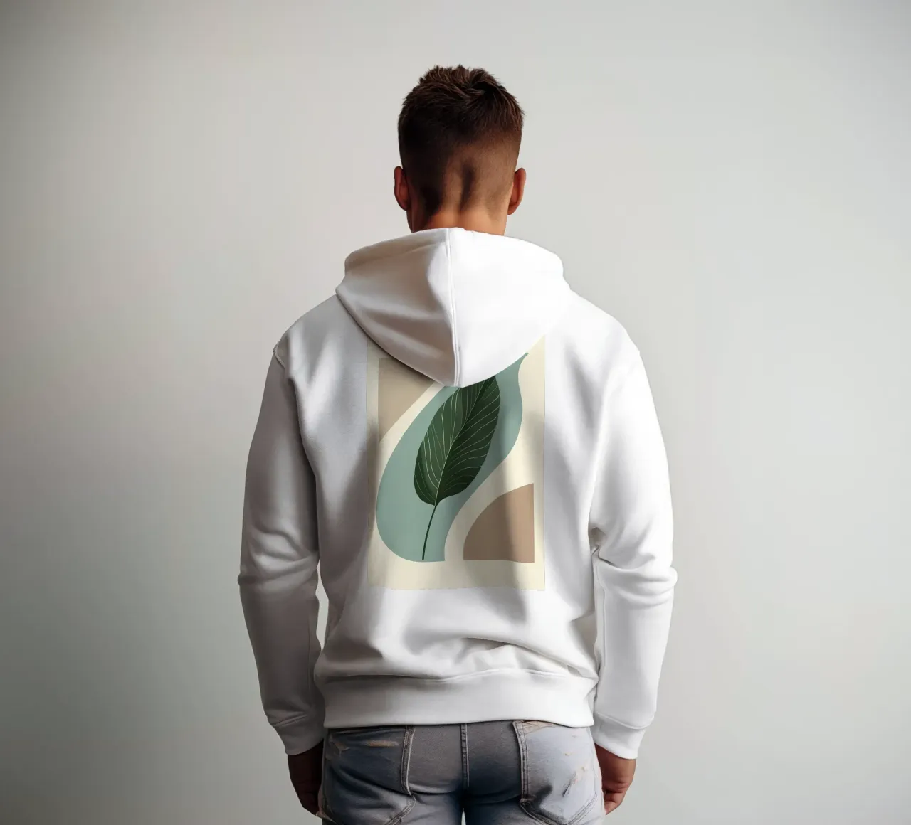 Moderno minimalista di una singola foglia di banano felpa con cappuccio da Bloom And Brush