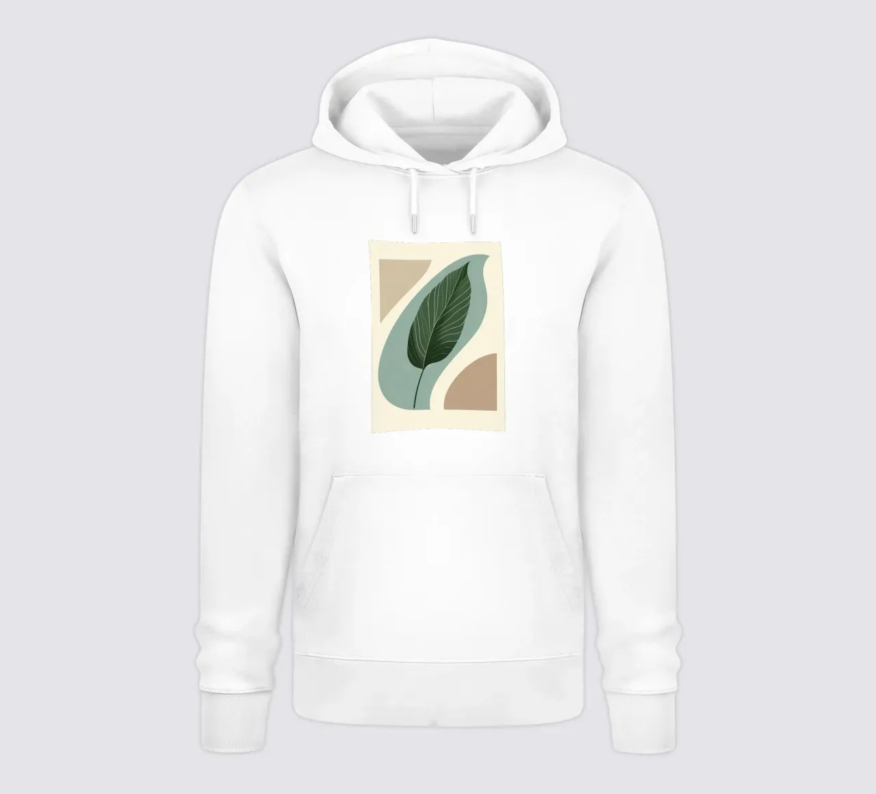 Moderno minimalista di una singola foglia di banano felpa con cappuccio da Bloom And Brush