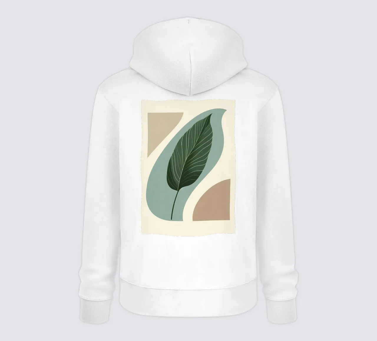 Moderno minimalista di una singola foglia di banano felpa con cappuccio da Bloom And Brush