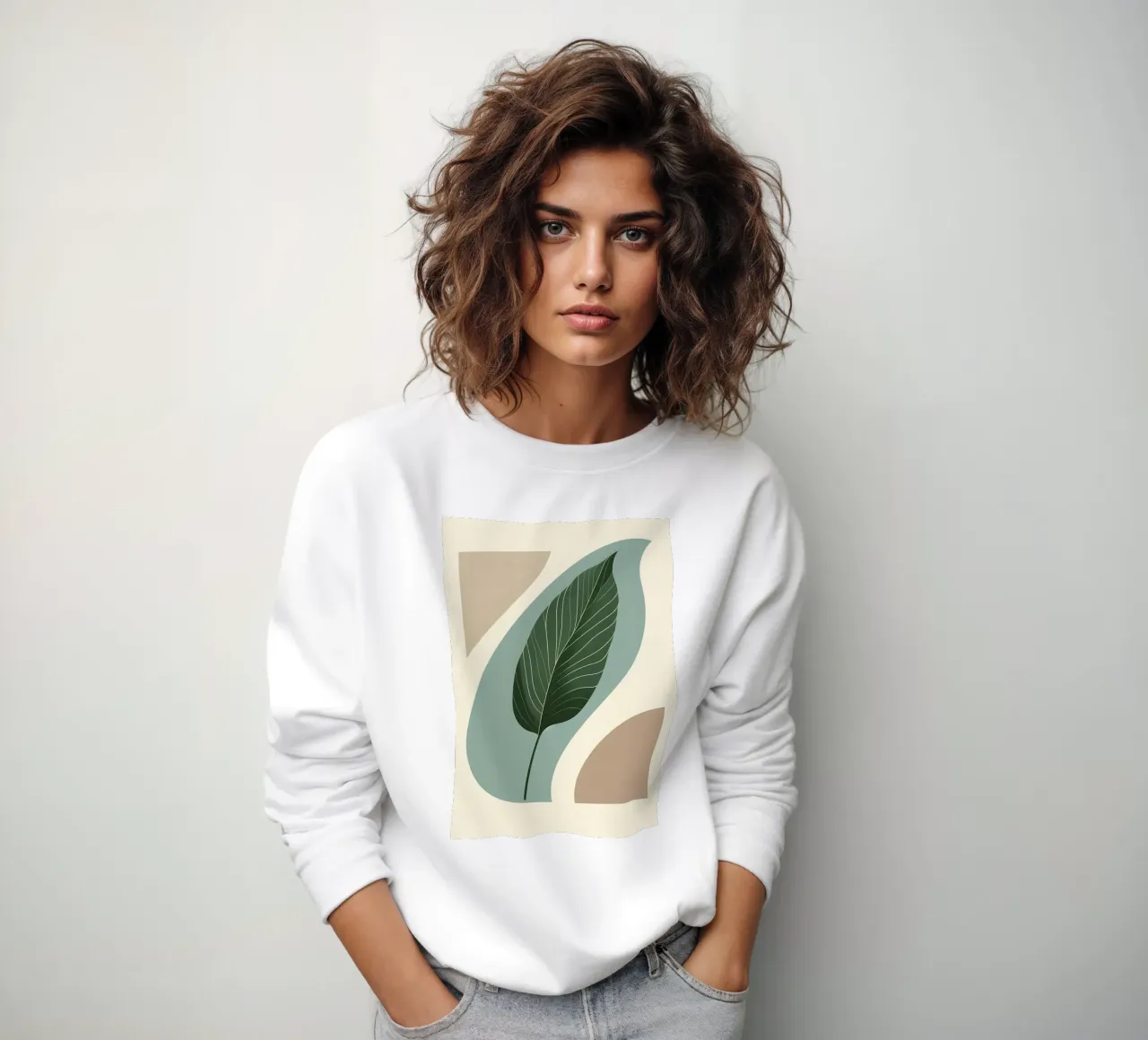 Moderno minimalista di una singola foglia di banano felpa da Bloom And Brush