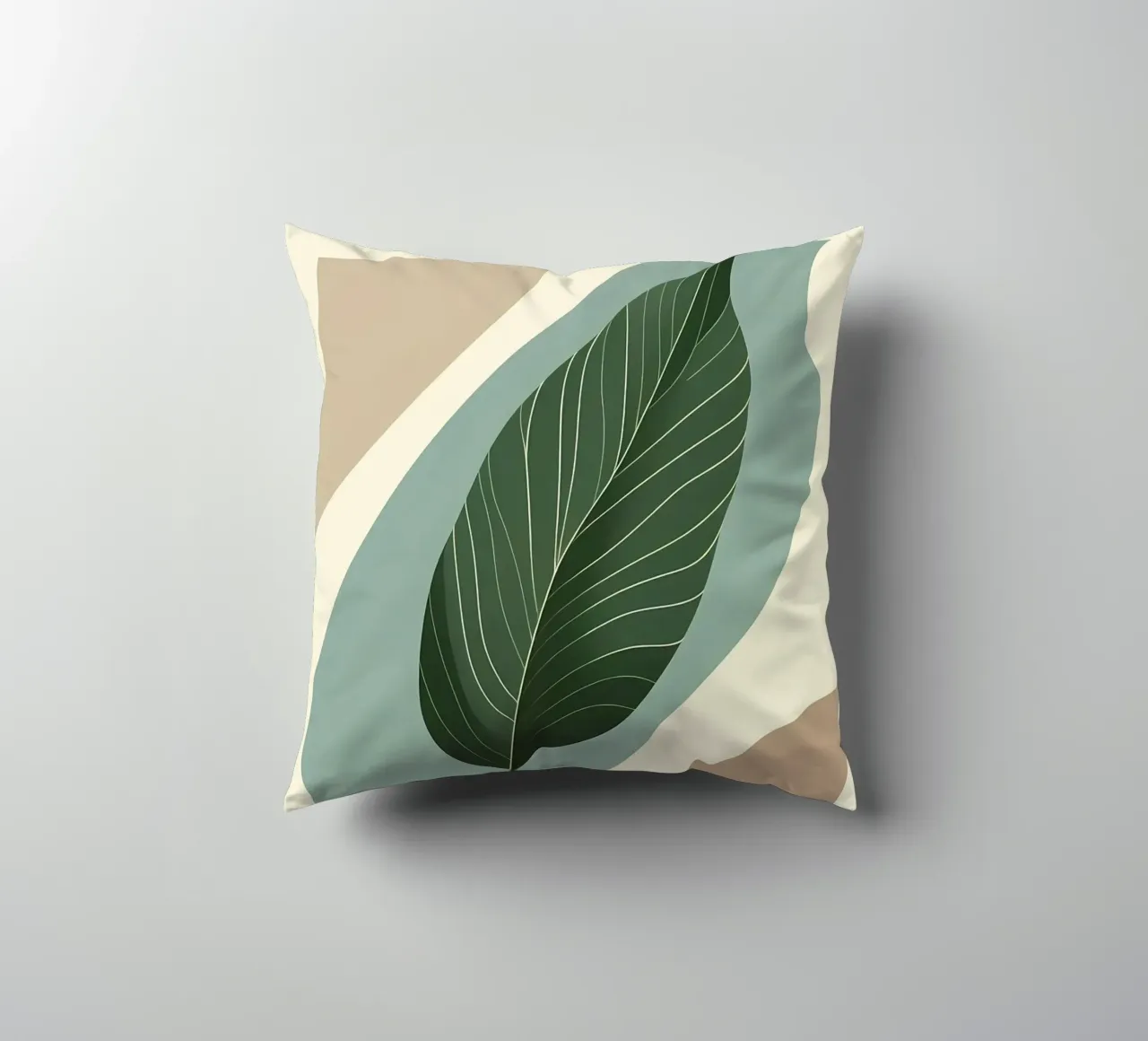 Moderno minimalista di una singola foglia di banano cuscino da Bloom And Brush