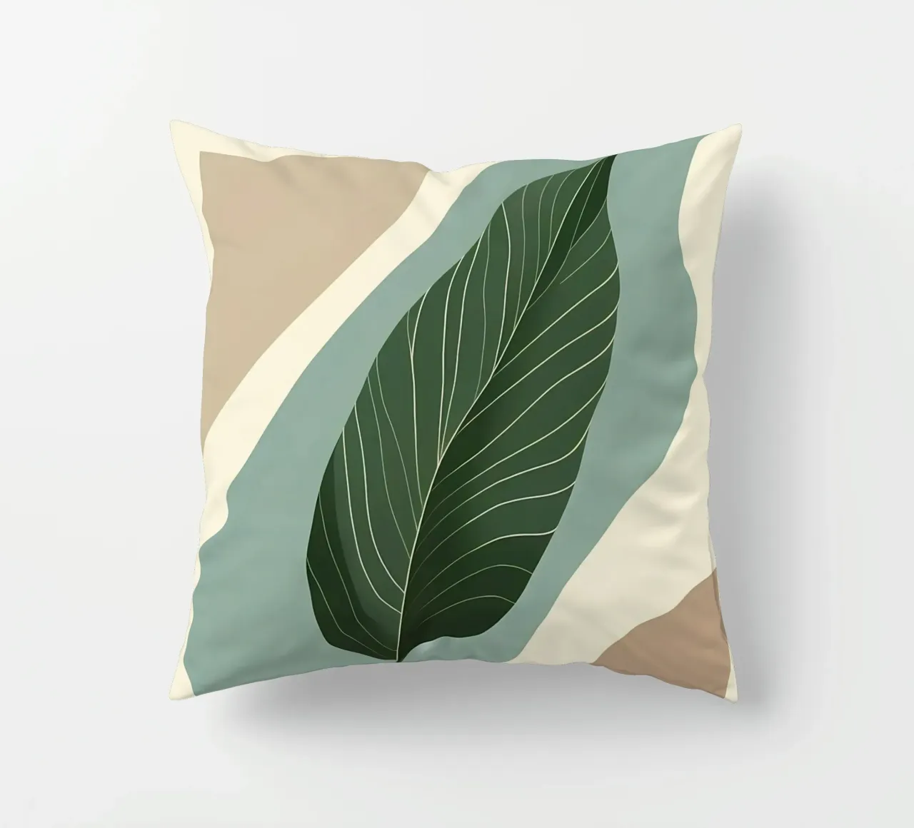 Moderno minimalista di una singola foglia di banano cuscino da Bloom And Brush
