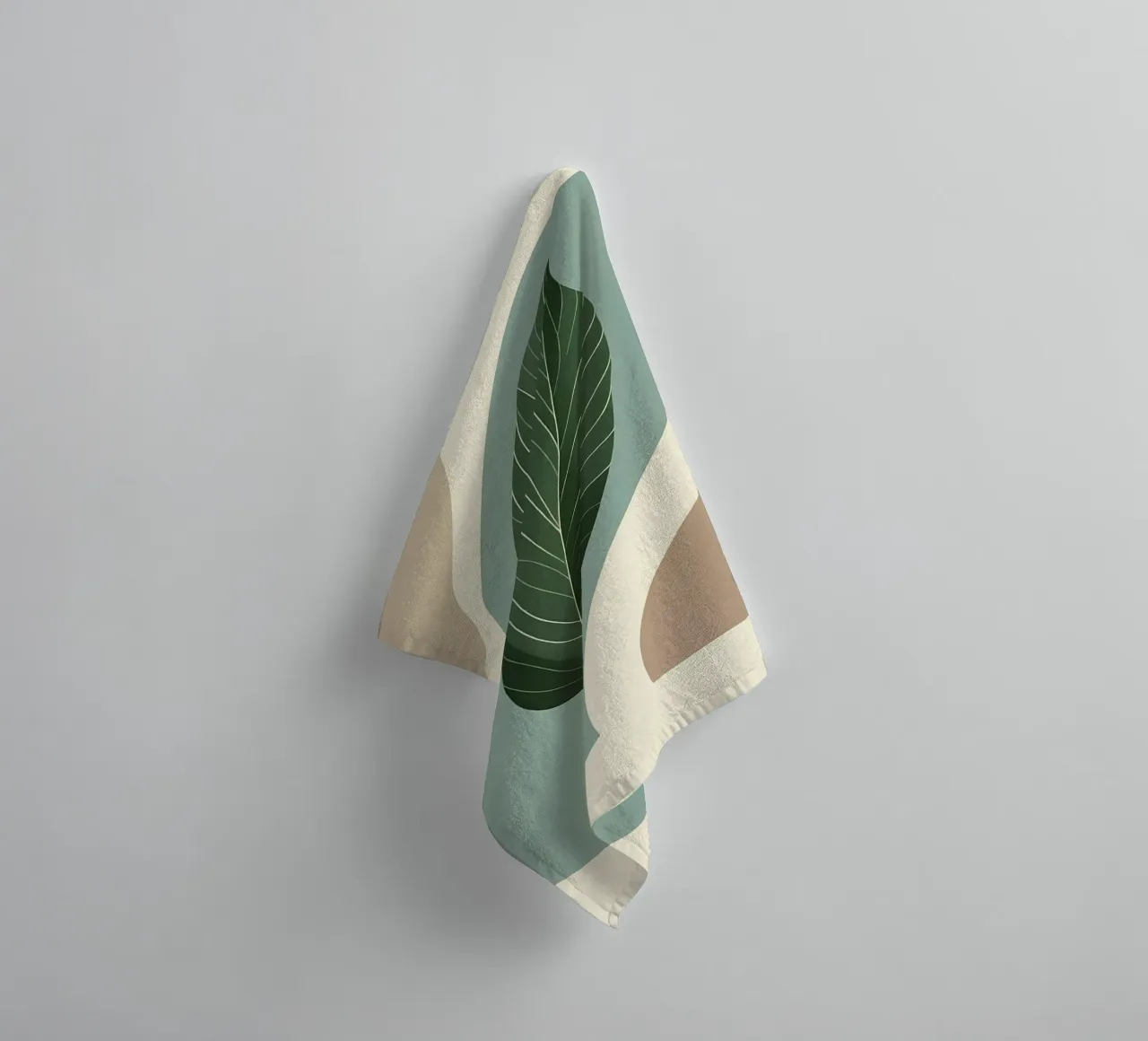 Minimalist modern of a single banana leaf towel by Bloom And Brush