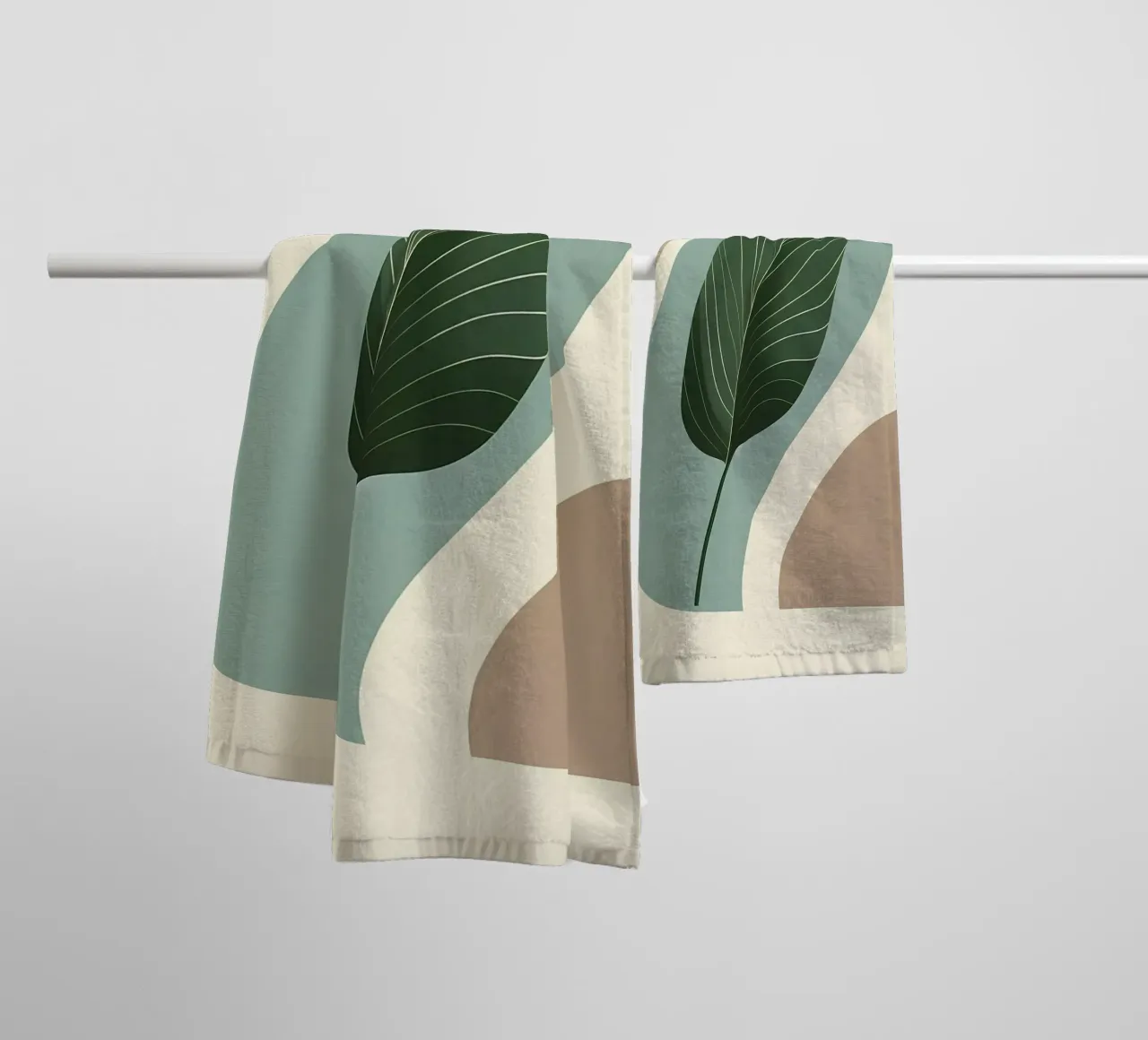 Minimalist modern of a single banana leaf towel by Bloom And Brush