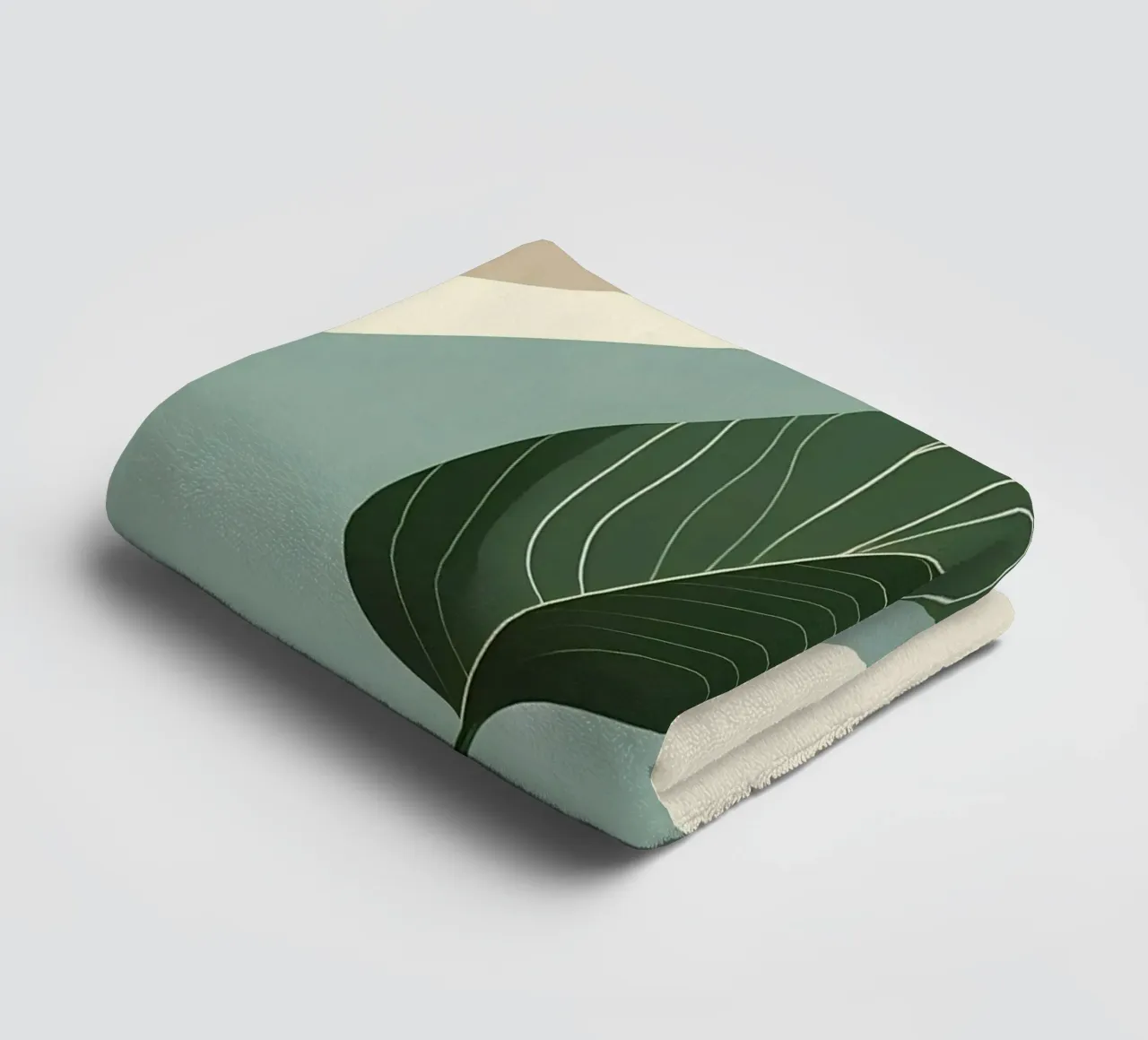 Minimalist modern of a single banana leaf towel by Bloom And Brush
