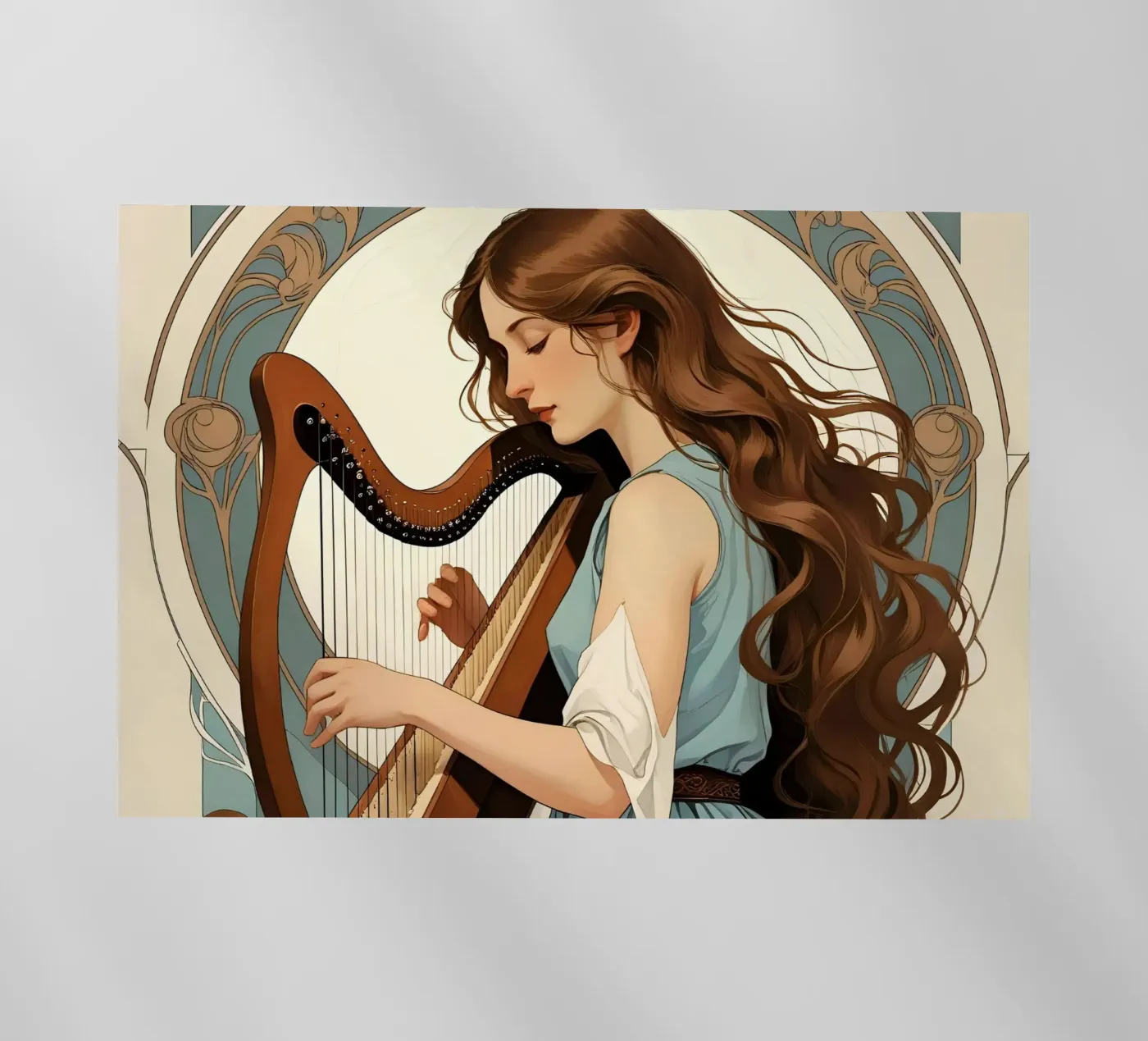 Woman and harp pellicola backlit da Massimo Frascogna