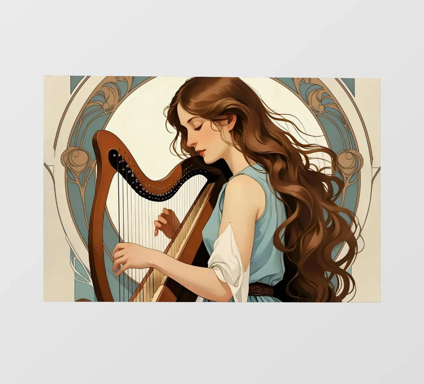 Woman and harp pellicola backlit da Massimo Frascogna