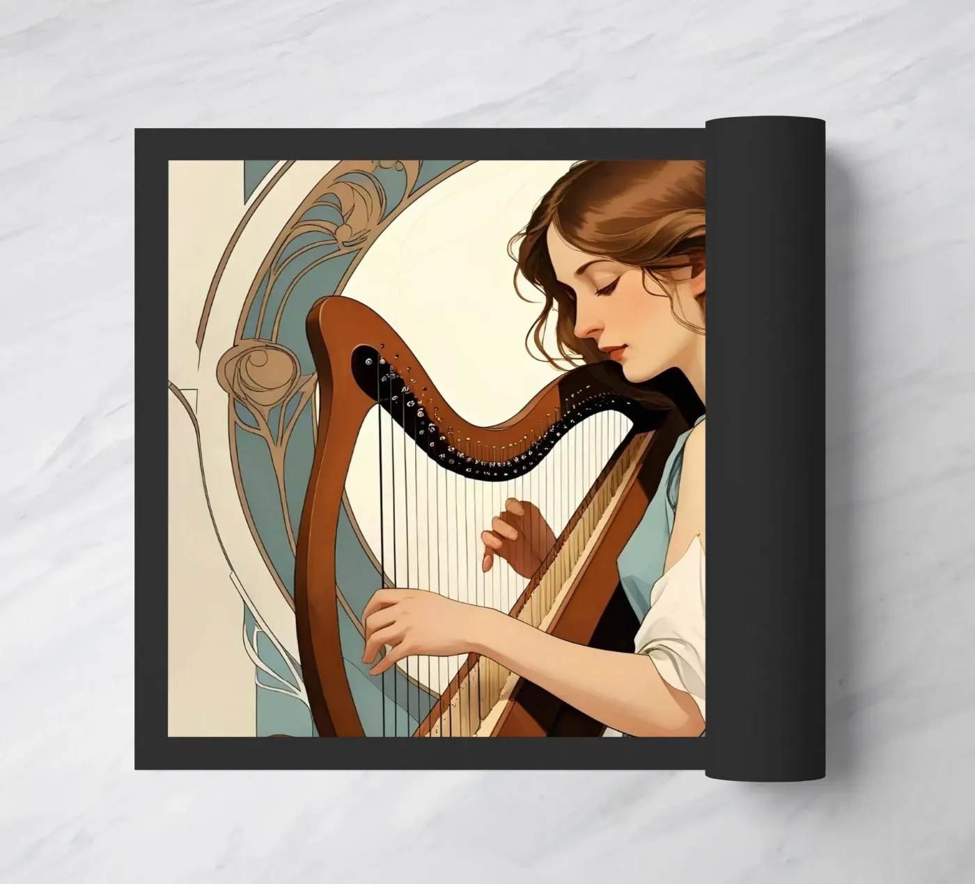 Woman and harp zerbino da Massimo Frascogna