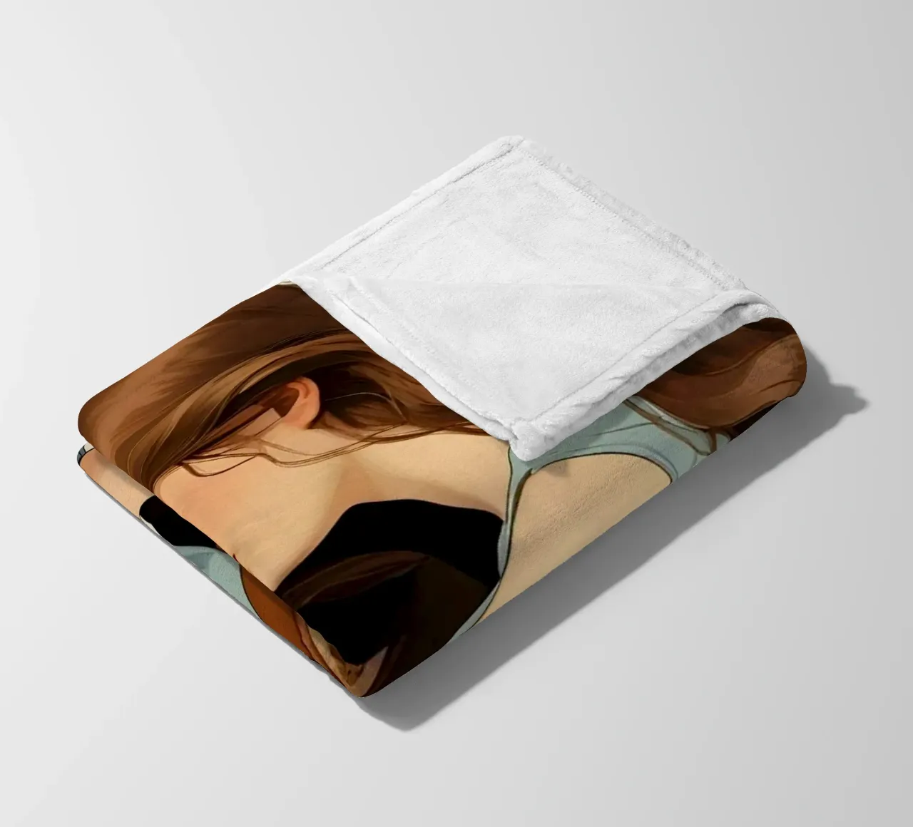 Donna e arpa coperta in pile da Massimo Frascogna