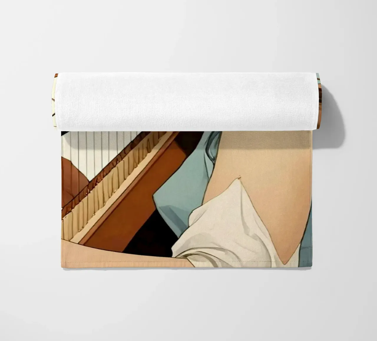 Donna e arpa telo mare da Massimo Frascogna