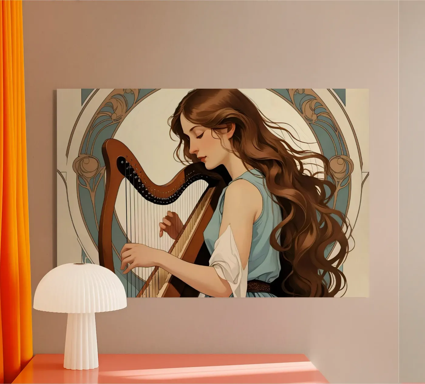 Woman and harp plexiglass da Massimo Frascogna