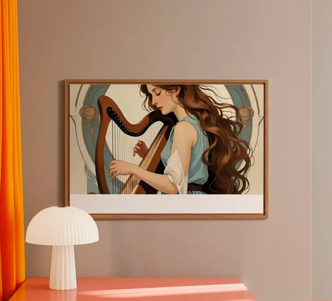 Donna e arpa alluminio dibond da Massimo Frascogna