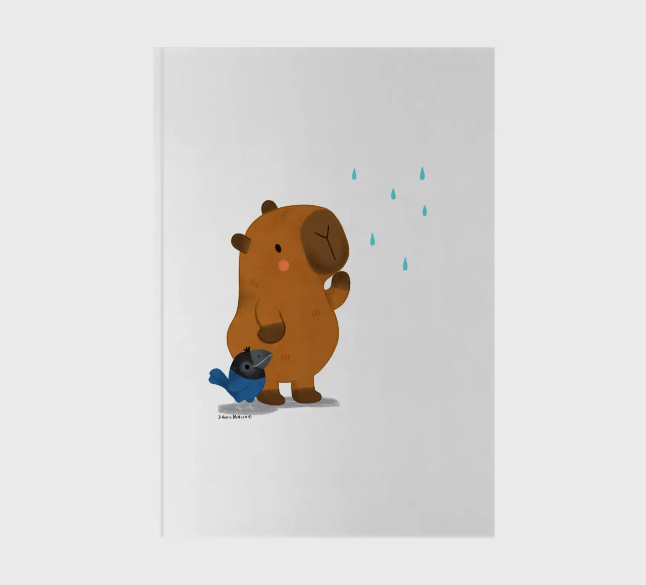 Capybara and Bird looking at the rain notebook by julianamotzko