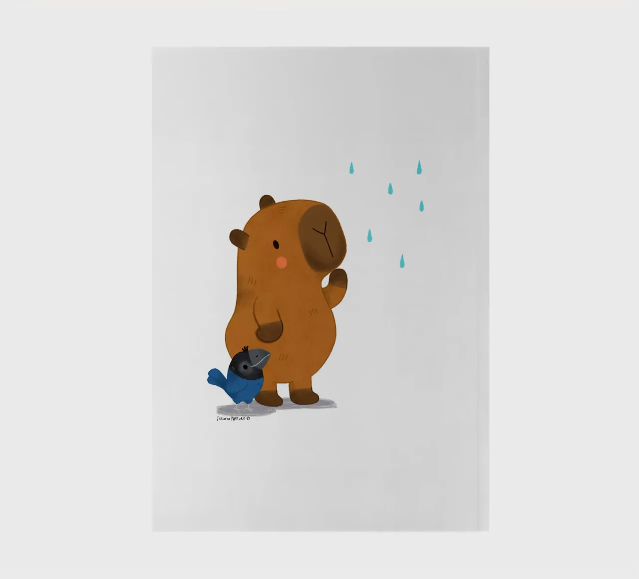 Capybara and Bird looking at the rain notebook by julianamotzko