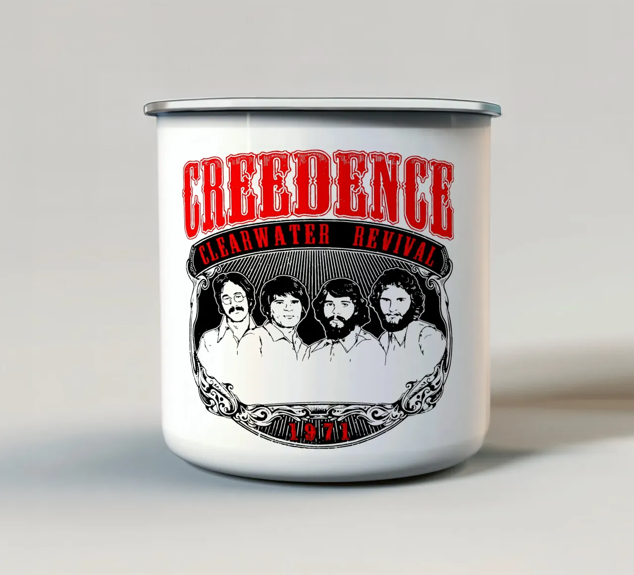 Creedence Clearwater Revival 1971 Retro Essential tazza in smalto da igoshartwrks