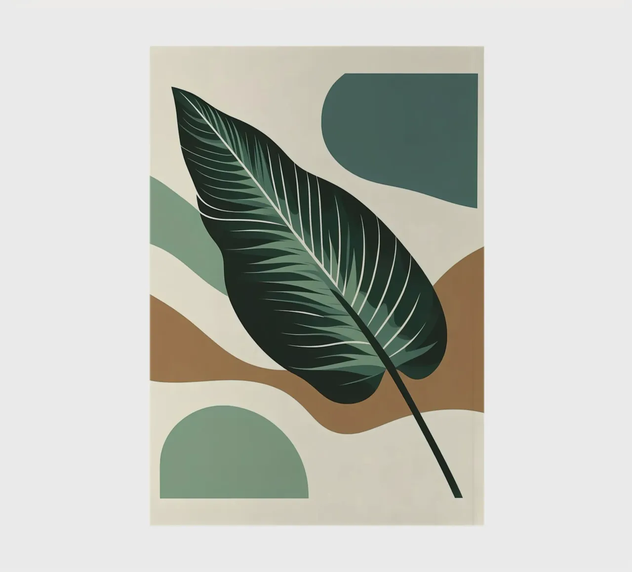 Minimalist modern of a single banana leaf notebook by Bloom And Brush