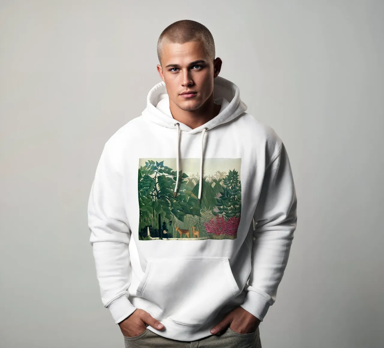 Henri rousseau - Cervi riuniti felpa con cappuccio da KOOL STORE