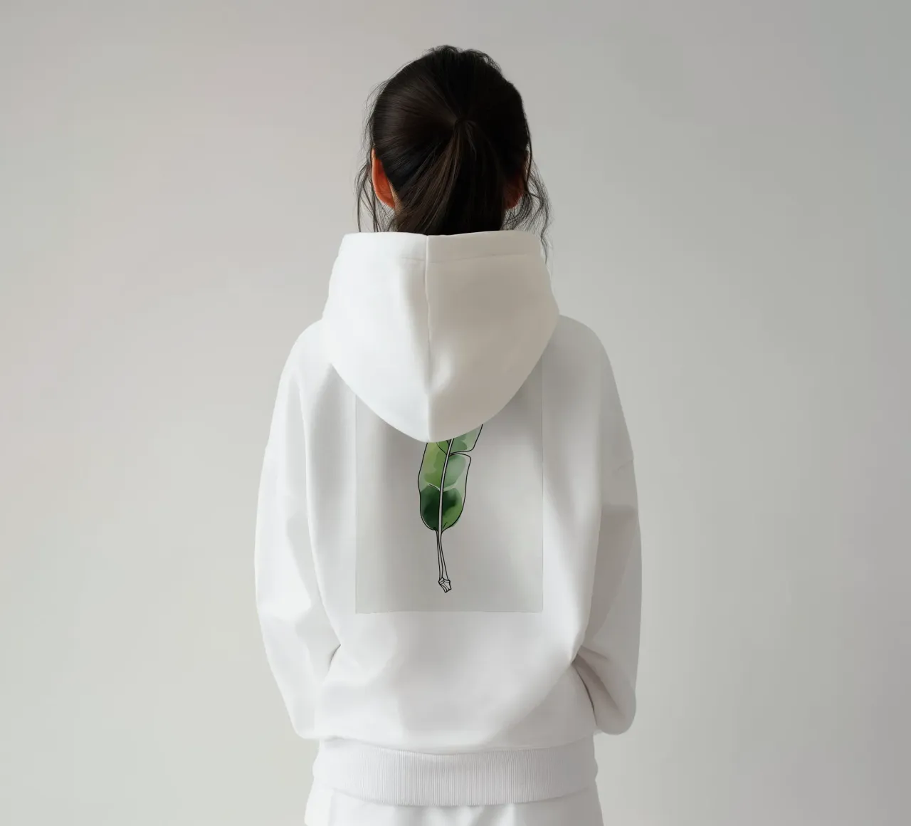 Moderna minimalista di una singola foglia di banano felpa con cappuccio da Bloom And Brush