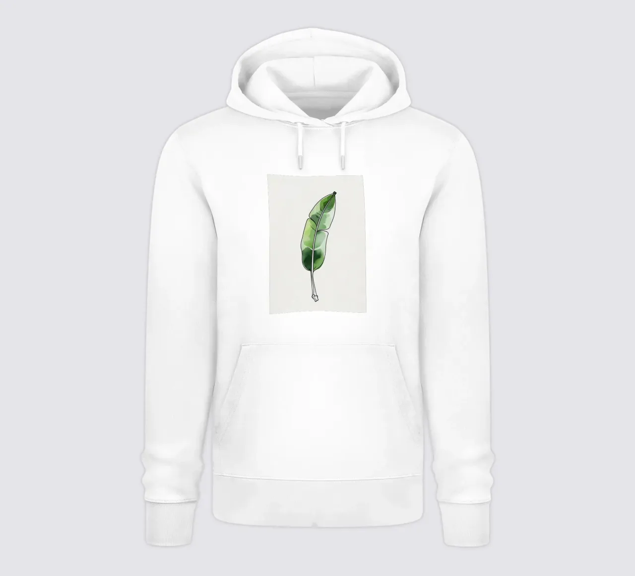 Moderna minimalista di una singola foglia di banano felpa con cappuccio da Bloom And Brush
