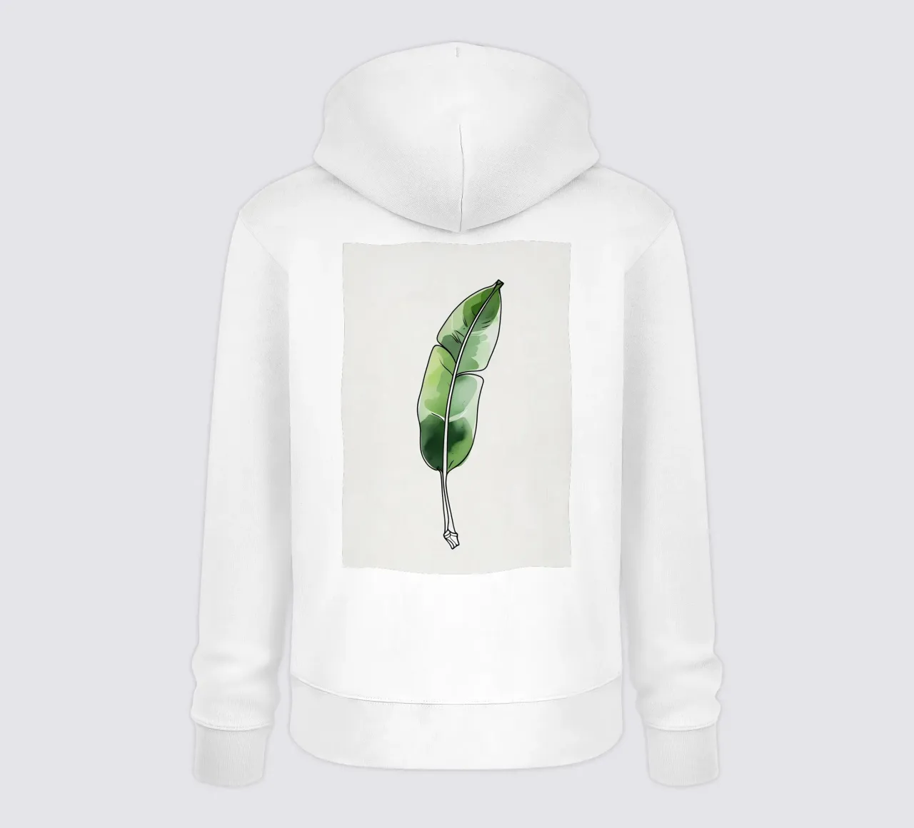 Moderna minimalista di una singola foglia di banano felpa con cappuccio da Bloom And Brush
