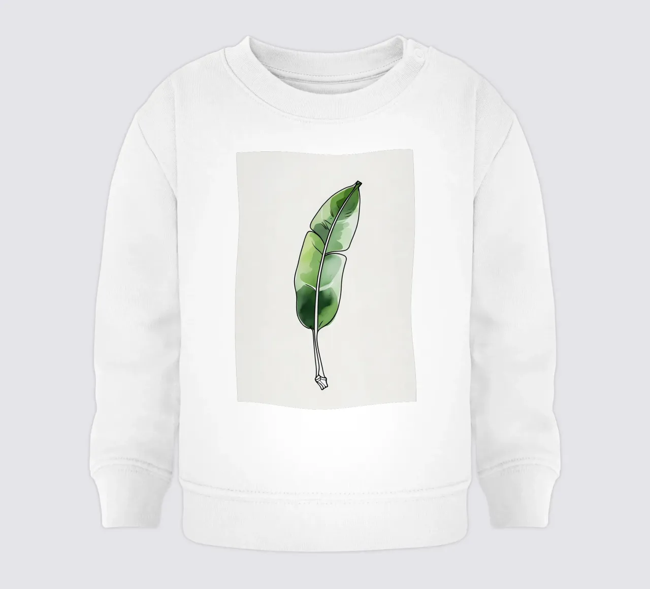 Moderna minimalista di una singola foglia di banano felpa neonato da Bloom And Brush