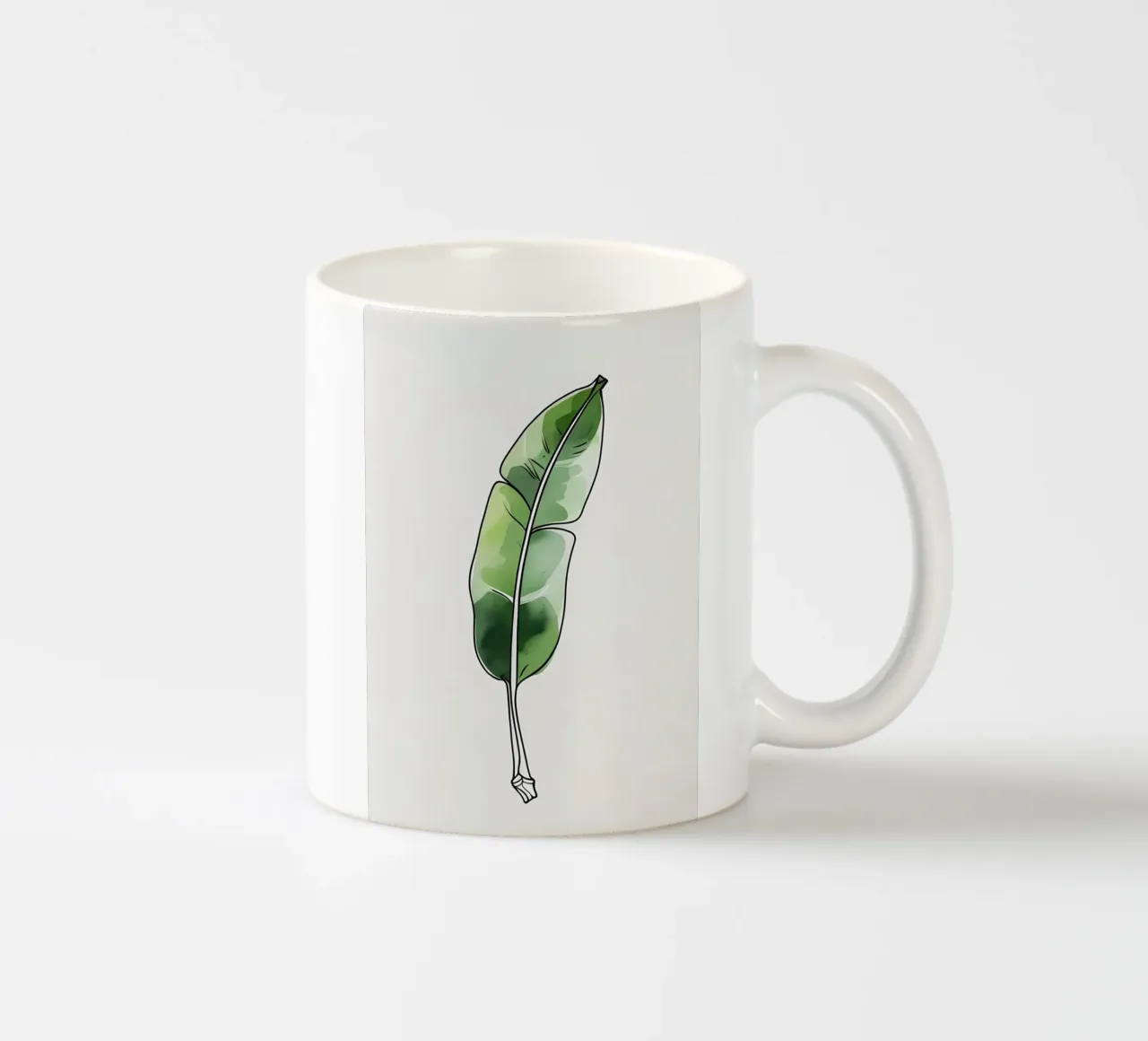 Moderna minimalista di una singola foglia di banano tazza in ceramica da Bloom And Brush