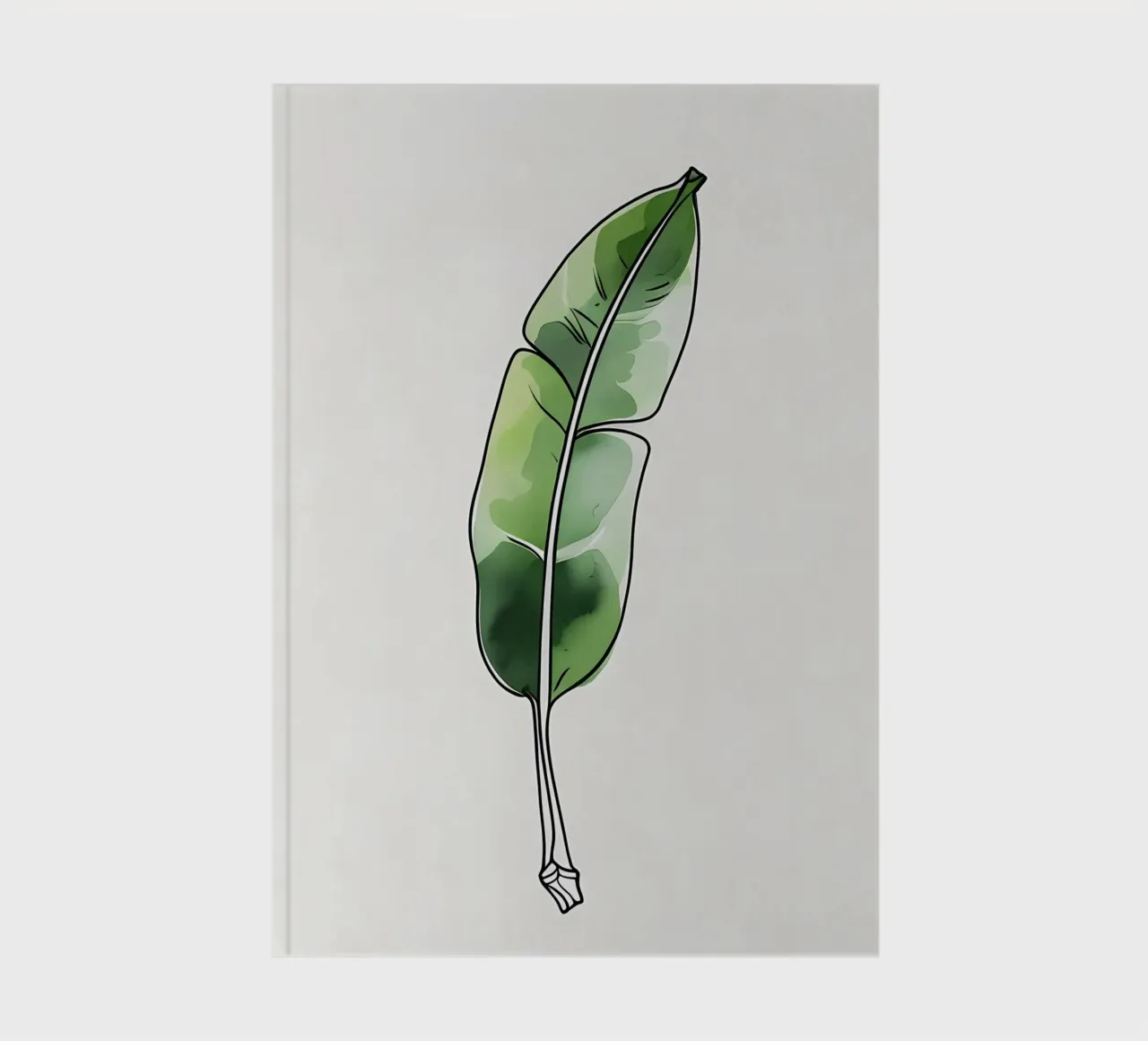 Minimalist modern of a single banana leaf notebook by Bloom And Brush