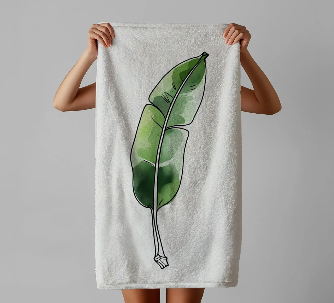 Moderna minimalista di una singola foglia di banano asciugamano da bagno da Bloom And Brush